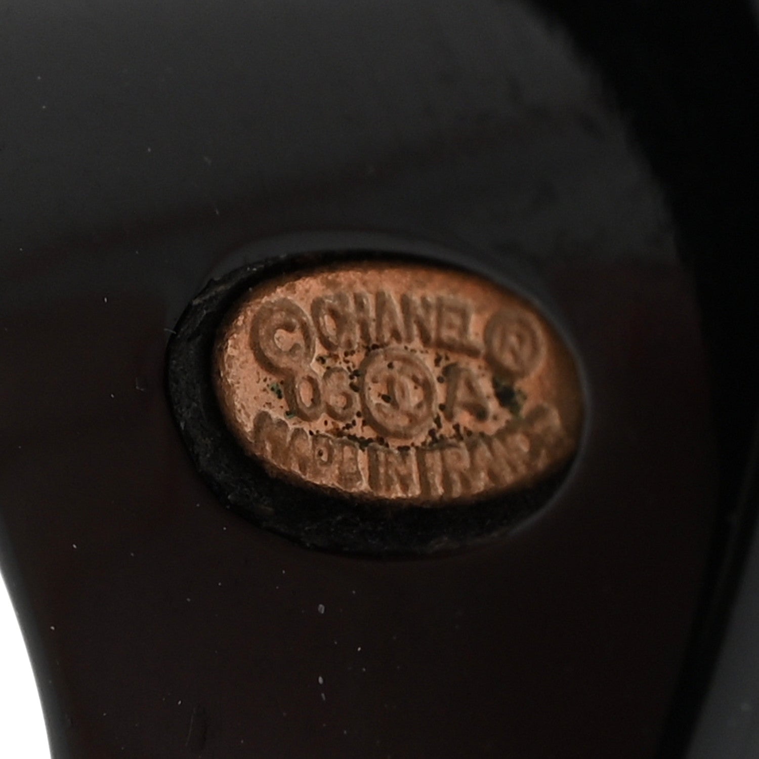 Chanel Resin Chain CC Ring 53 6.25 Black 4 of 4