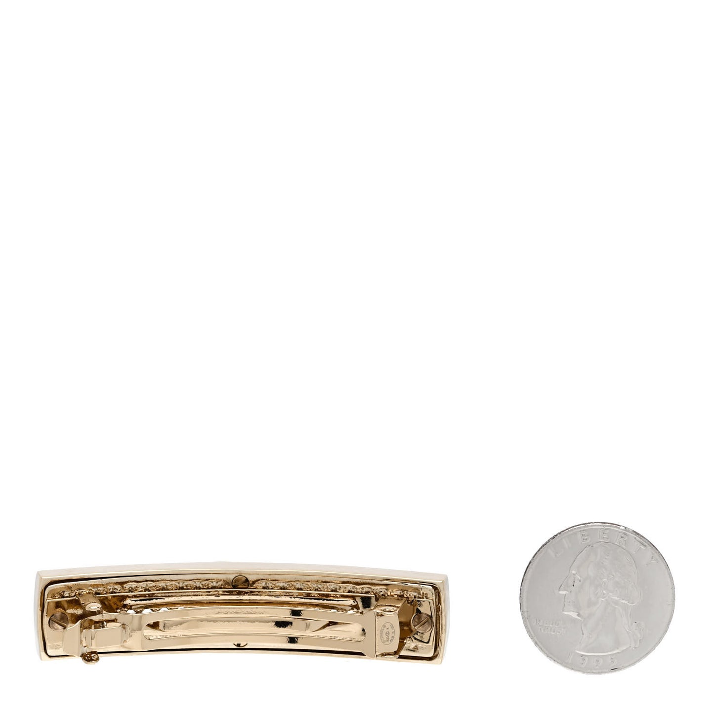 Metal Crystal CC Hair Clip Barrette Gold