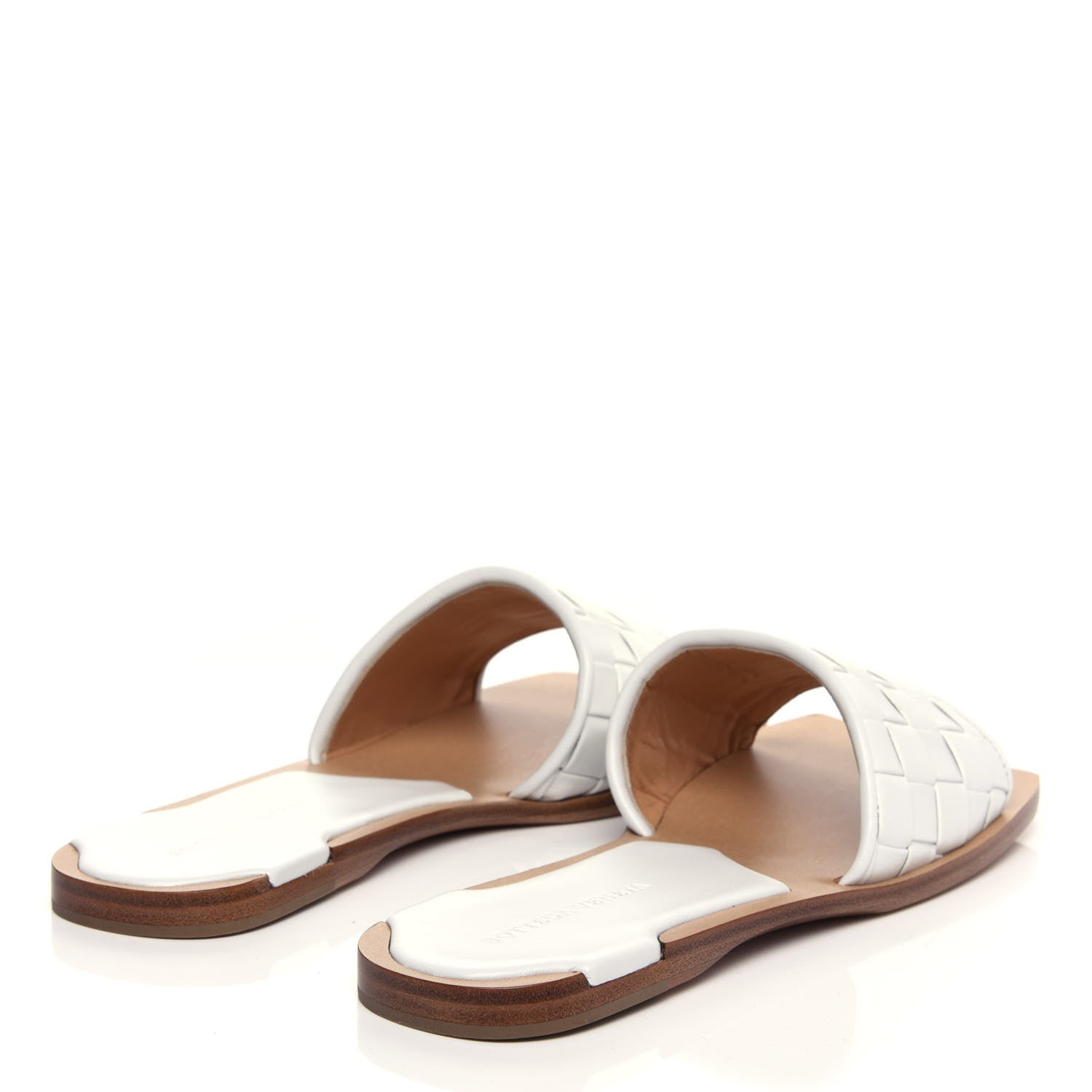 Bottega Veneta Nappa Intrecciato Squared Toe Flat Sandals 37.5 White 4 of 10
