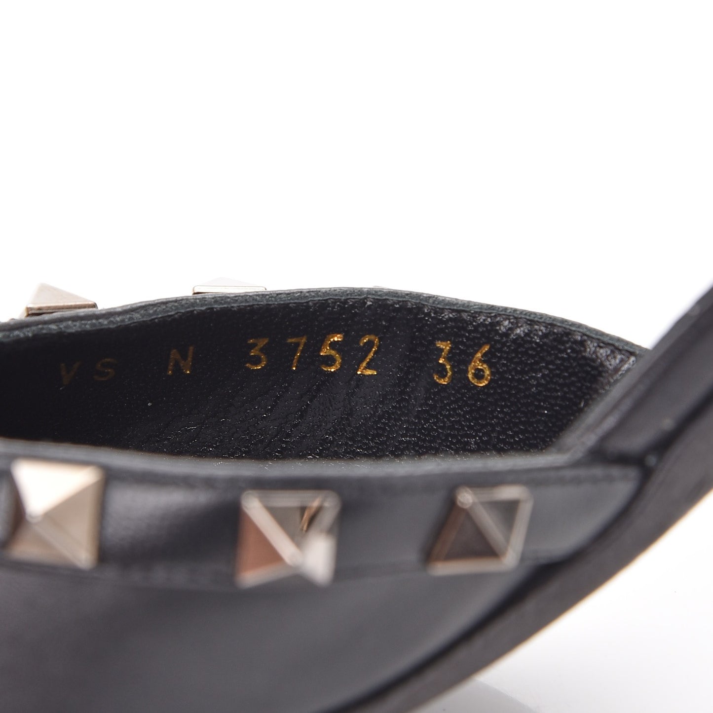 Nappa Rockstud Ankle Strap Low Heel Pumps 36 Black