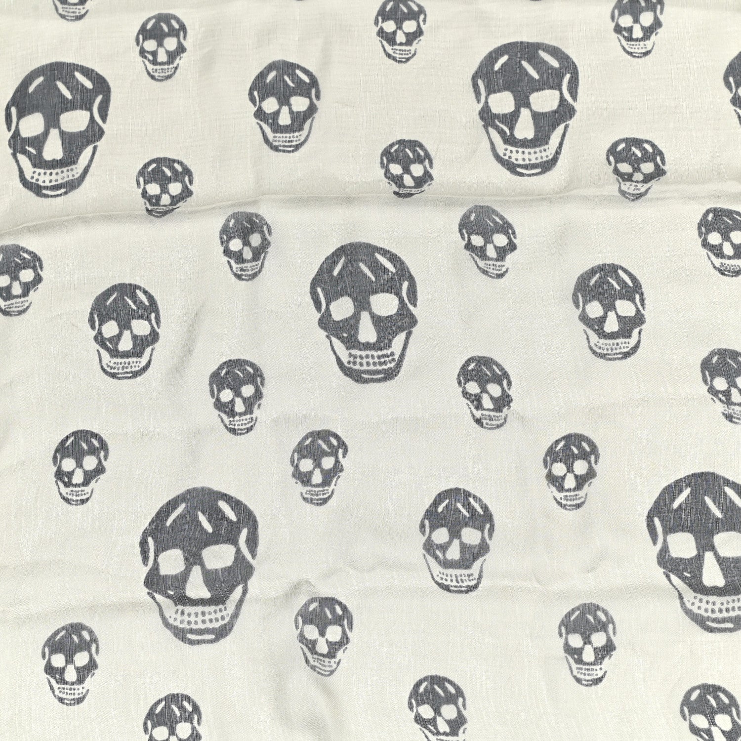 Alexander McQueen Silk Chiffon Skull Scarf Ivory Black 3 of 4