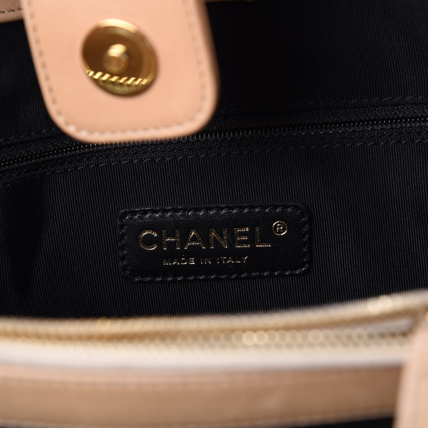 Chanel Lambskin Quilted Small Chain Me Tote Light Beige 6 of 7