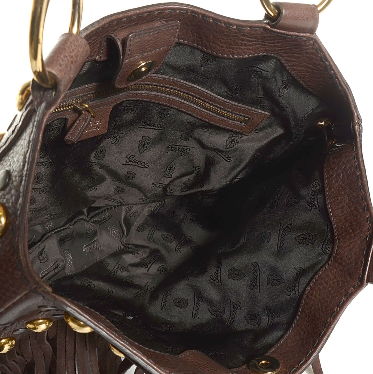 Suede Fringe Medium Babouska Tote Dark Brown