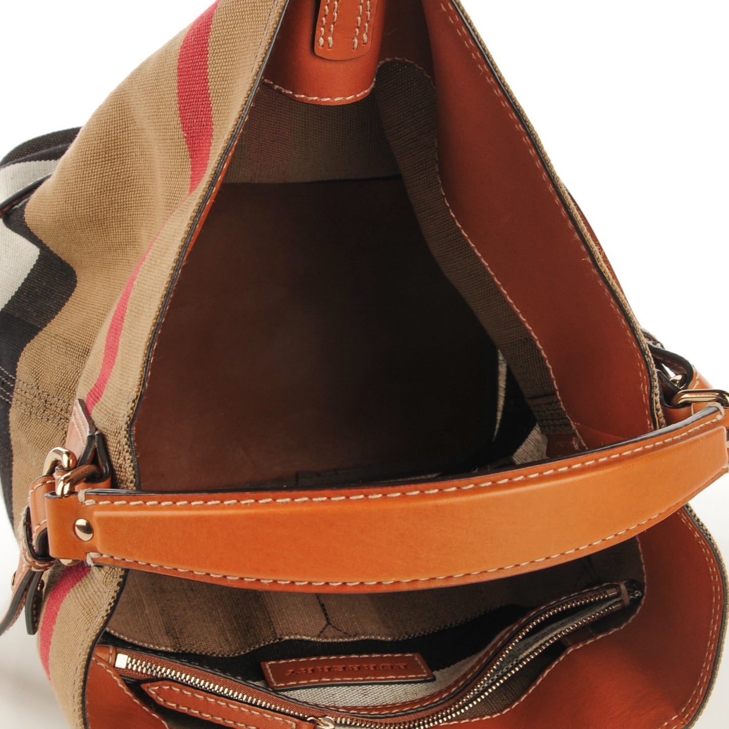 Canvas Mega Check Medium Susanna Hobo Saddle Brown