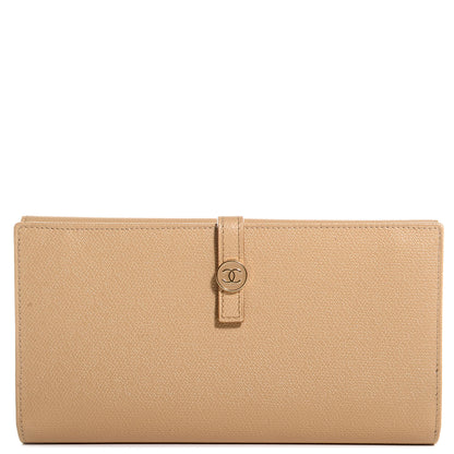 Chanel Grained Calfskin CC Button Wallet Beige 1 of 9