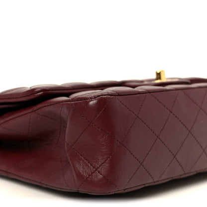 Chanel Lambskin Quilted Medium Double Flap Burgundy 10 of 11