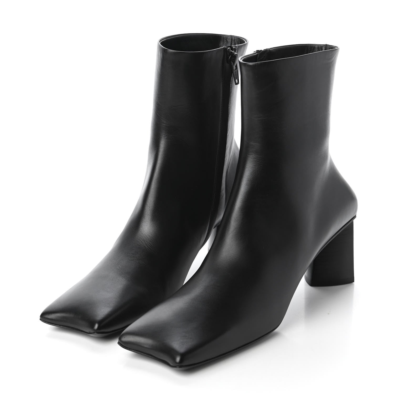 Balenciaga Smooth Calfskin Moon Square Toe 60mm Ankle Booties 38 Black 3 of 9