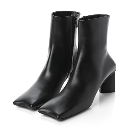 Balenciaga Smooth Calfskin Moon Square Toe 60mm Ankle Booties 38 Black 3 of 9