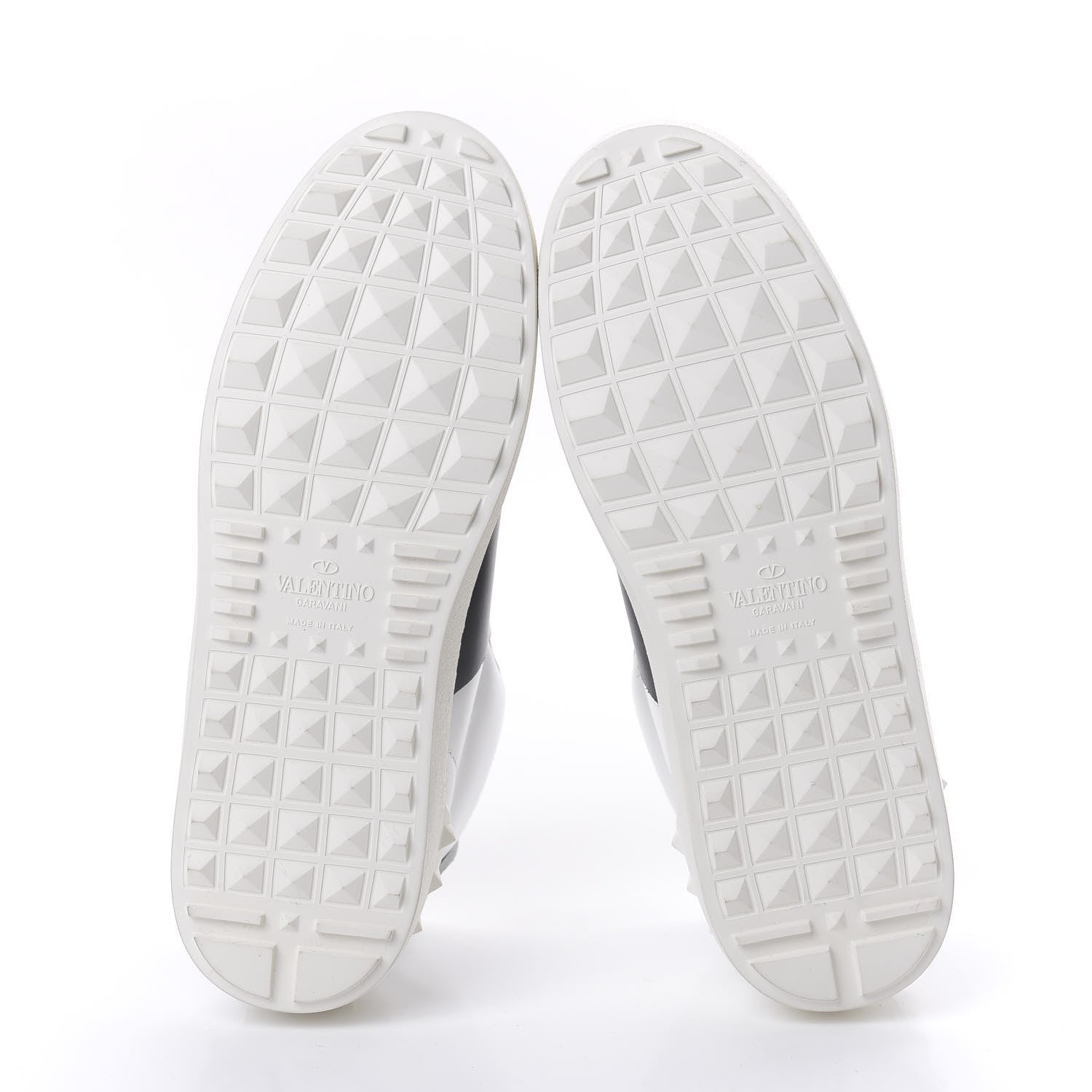 Valentino Garavani Calfskin Womens Rockstud Open High Top Sneakers 37 White Black 6 of 9