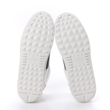 Valentino Garavani Calfskin Womens Rockstud Open High Top Sneakers 37 White Black 6 of 9