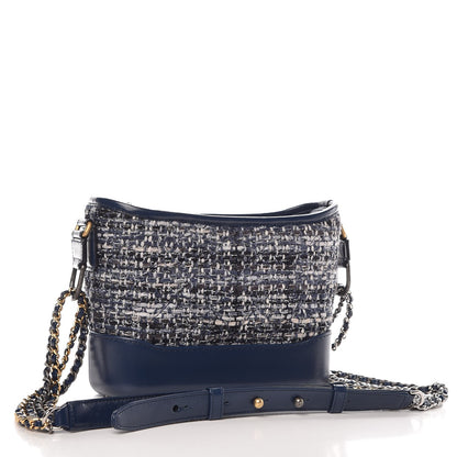 Chanel Tweed Calfskin Small Gabrielle Hobo Blue 4 of 9