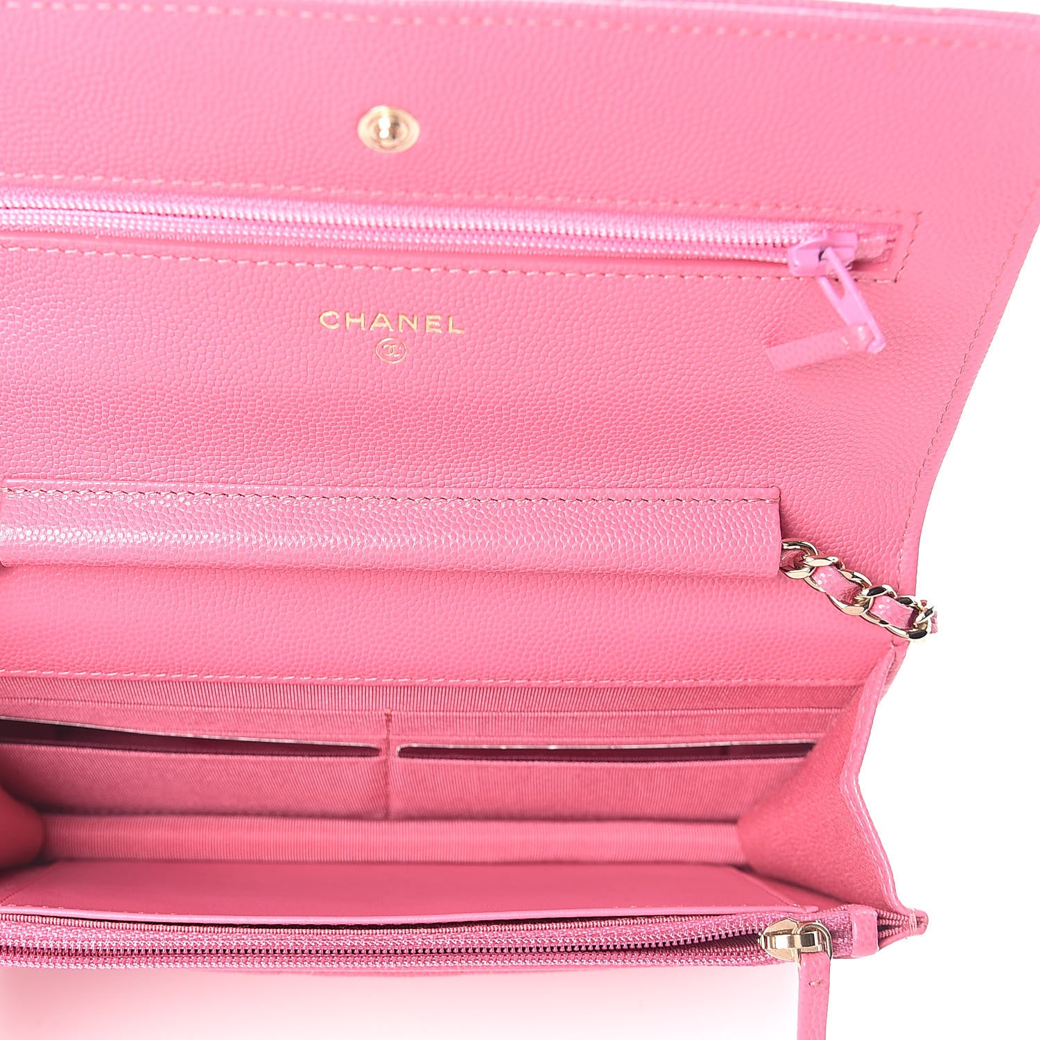 Chanel Caviar Quilted Wallet on Chain WOC Pink 5 of 11