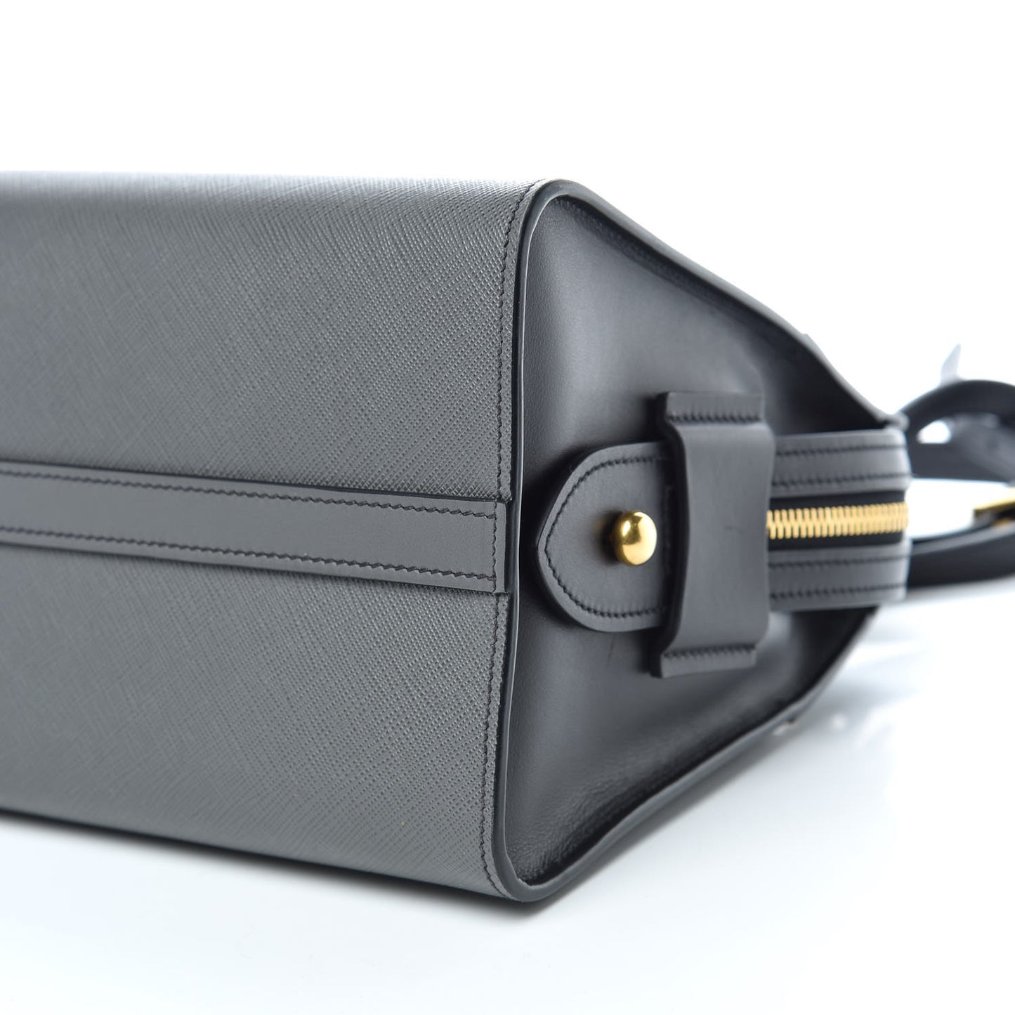 Saffiano City Calfskin Small Esplanade Tote Mercurio Black
