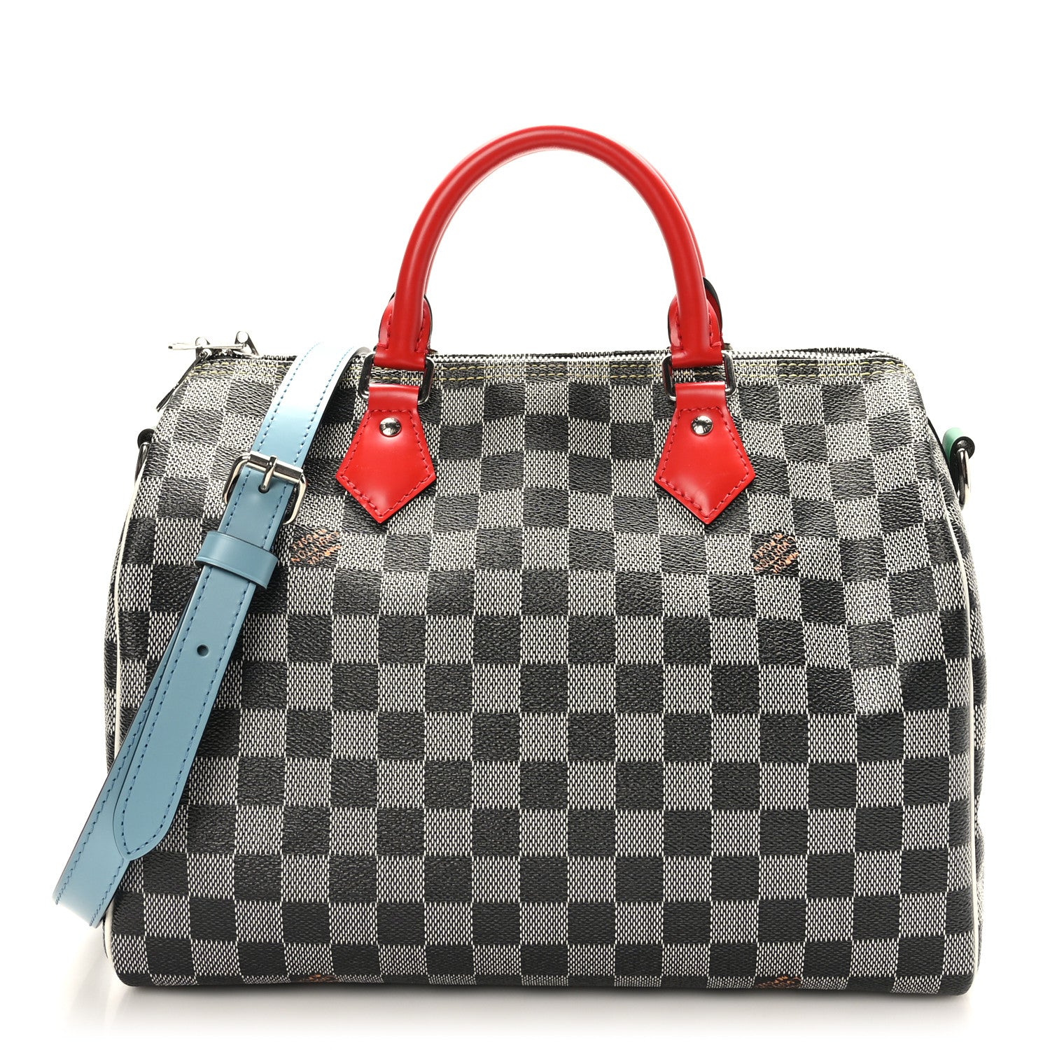 Louis Vuitton Damier Speedy Bandouliere 30 Black White 1 of 10