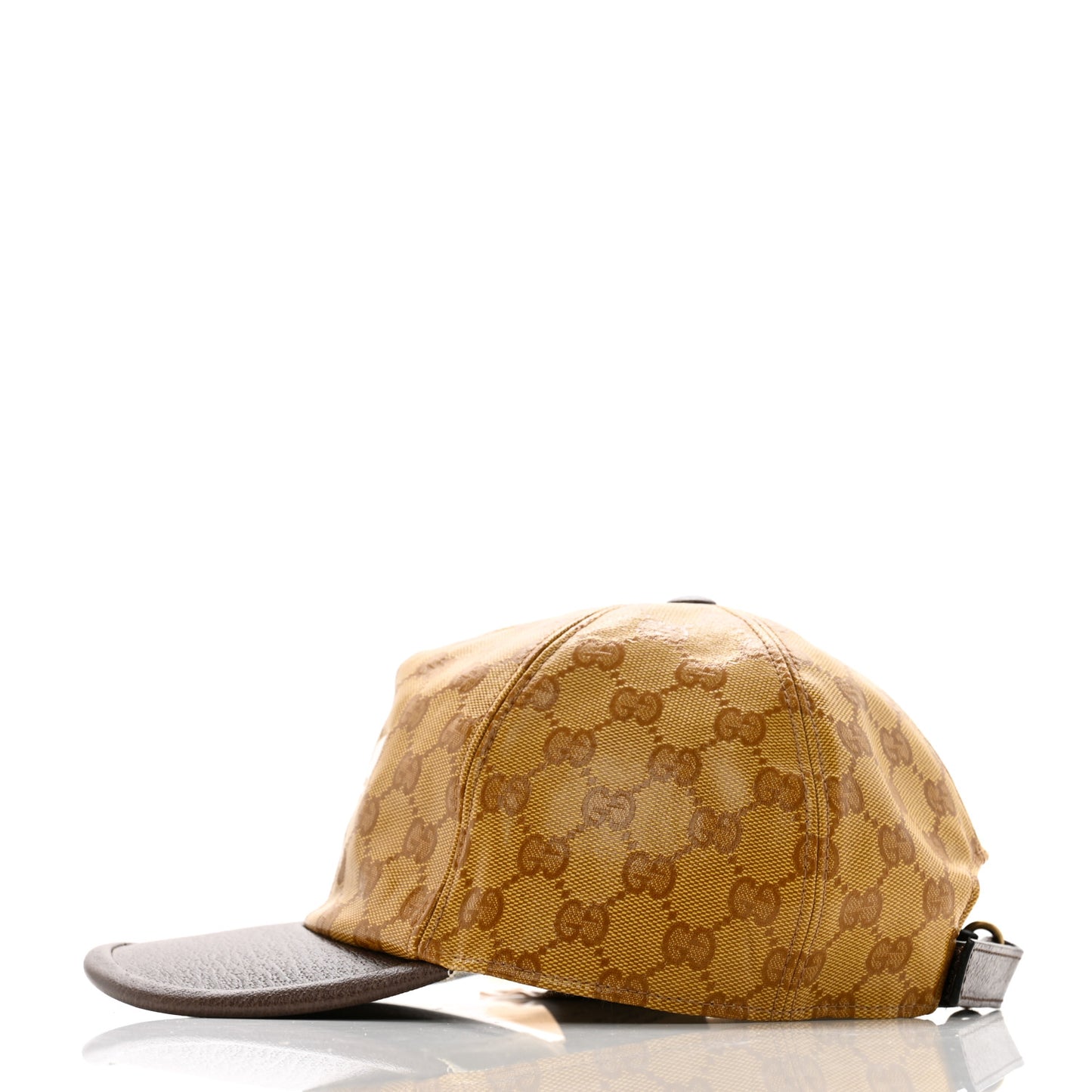 X ADIDAS Crystal Monogram Textured Dollar Calfskin Trefoil Embroidered Stefanos Baseball Hat L Mid Natural New Acero