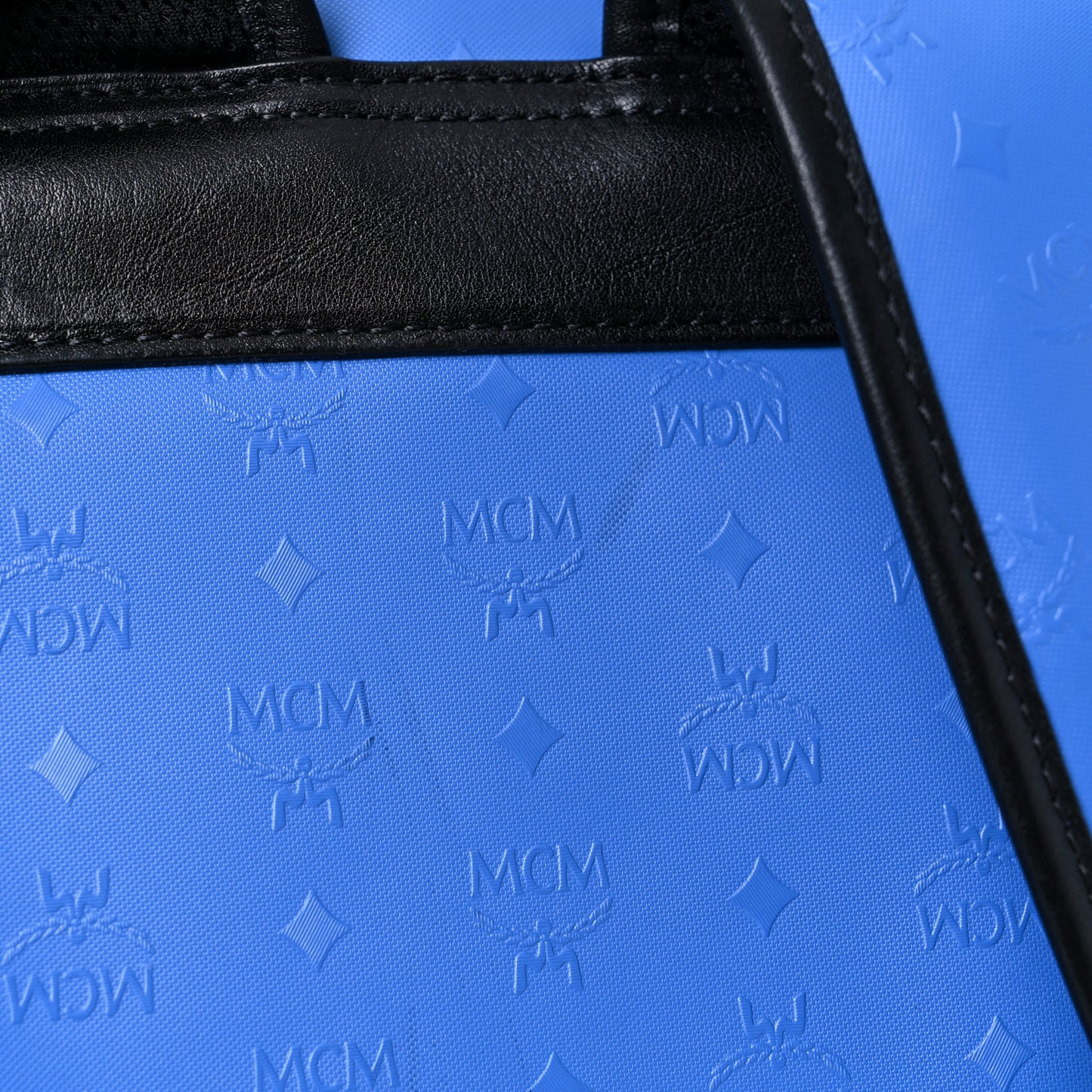 Calfskin Visetos Diamond Print Backpack Blue