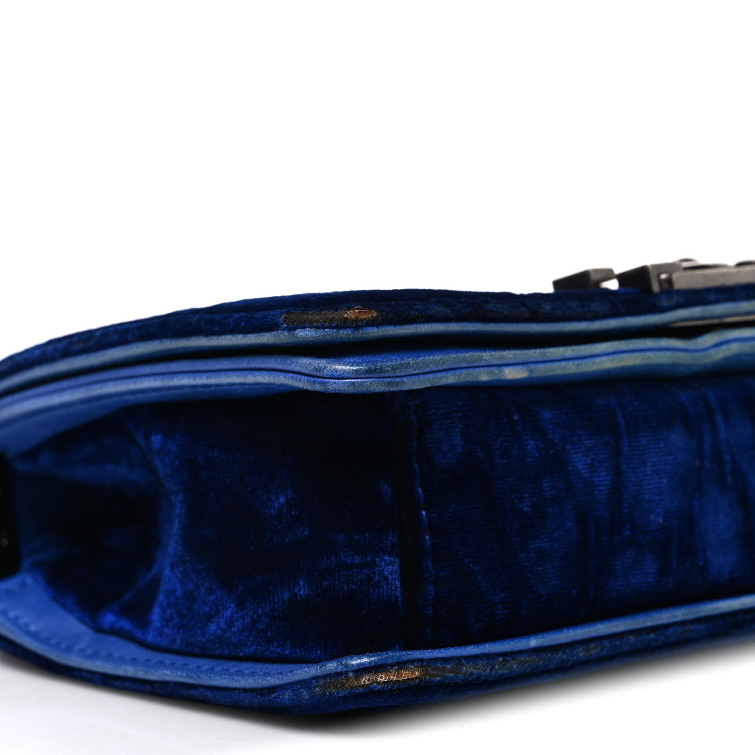 Chanel Velvet Quilted Small Boy Flap Blue 9 of 12