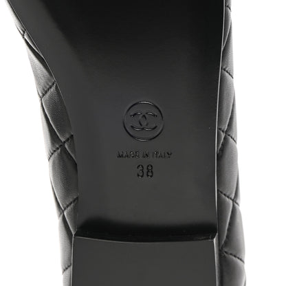 Chanel Lambskin Quilted CC Ballerina Flats 38 Black 6 of 12
