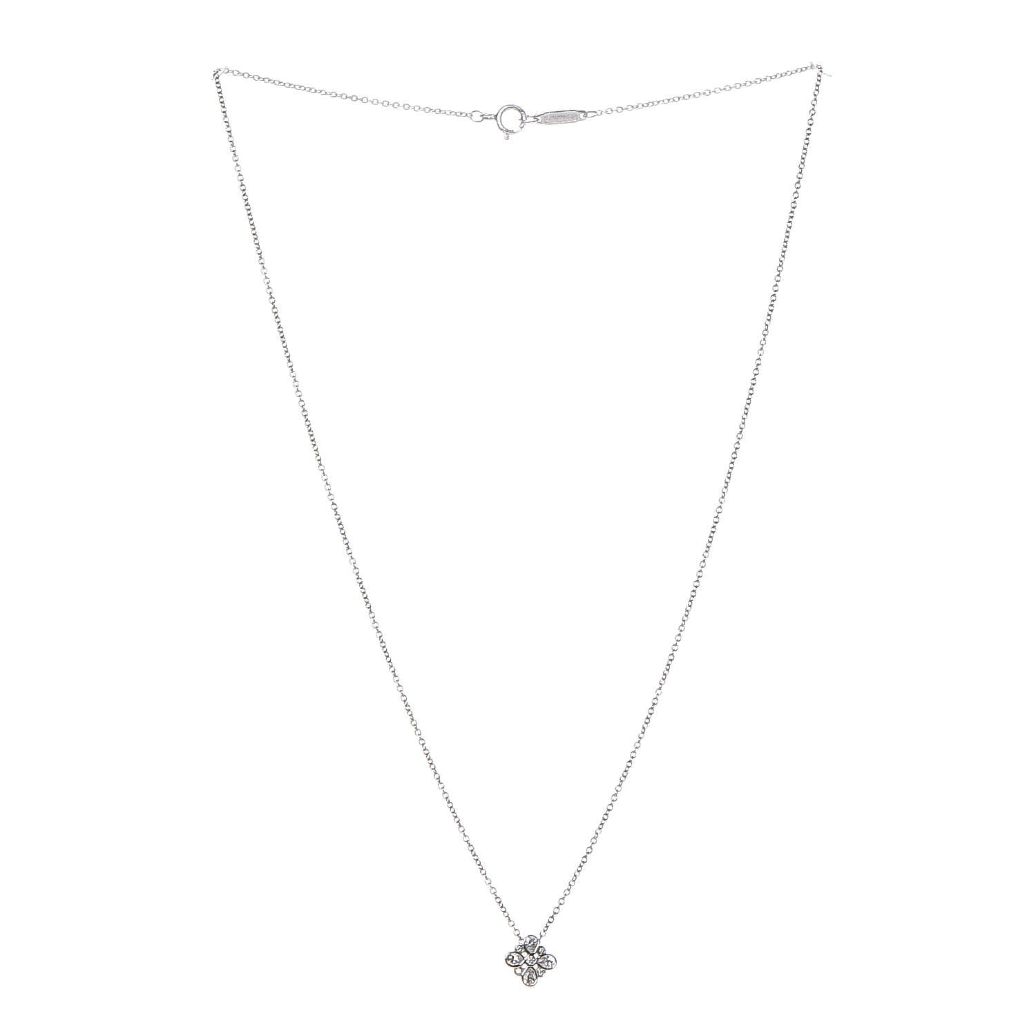 Tiffany Platinum Diamond Enchant Pendant Necklace 3 of 7