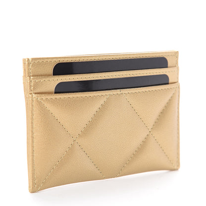 Chanel Metallic Goatskin Quilted Chanel 19 Card Holder Gold 2 of 7