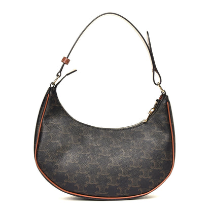 Celine Triomphe Canvas Calfskin Ava Shoulder Bag Tan 2 of 8
