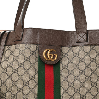 Gucci GG Supreme Monogram Web Large Ophidia Vertical Shopping Tote Brown 9 of 12