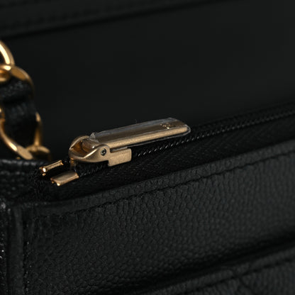 Chanel Pearly Caviar Quilted Fit For You Wallet On Chain WOC Black 13 of 13