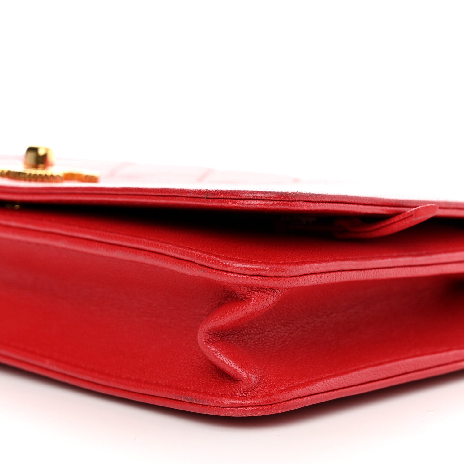 Chanel Sheepskin Quilted Mademoiselle Vintage Wallet On Chain WOC Red 11 of 15