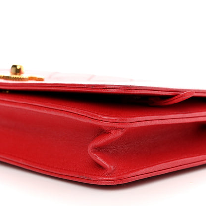 Chanel Sheepskin Quilted Mademoiselle Vintage Wallet On Chain WOC Red 11 of 15