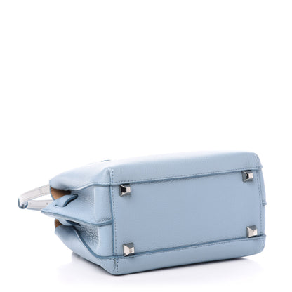 MCM Grained Calfskin Mini Milla Tote Sky Blue 5 of 10