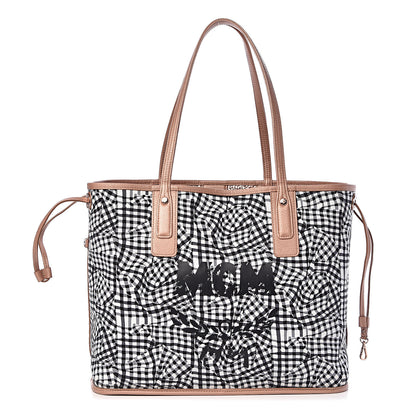 MCM Metallic Visetos Medium Liz Reversible Shopper Tote Champagne Gold 5 of 18