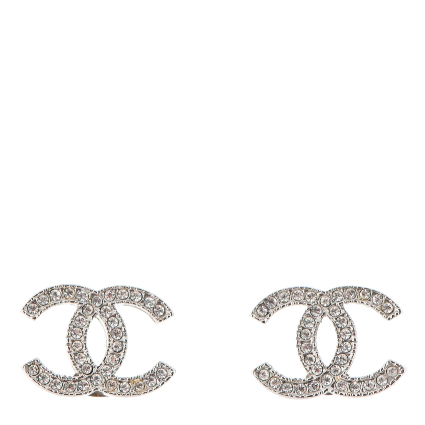 Crystal CC Earrings Silver