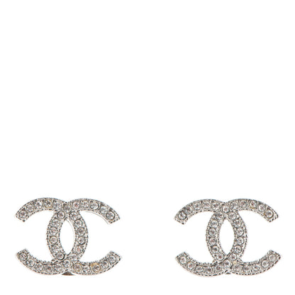 Chanel Crystal CC Earrings Silver 1 of 4
