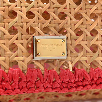 Dolce & Gabbana Woven Raffia Miss Sicily Satchel Red 7 of 10