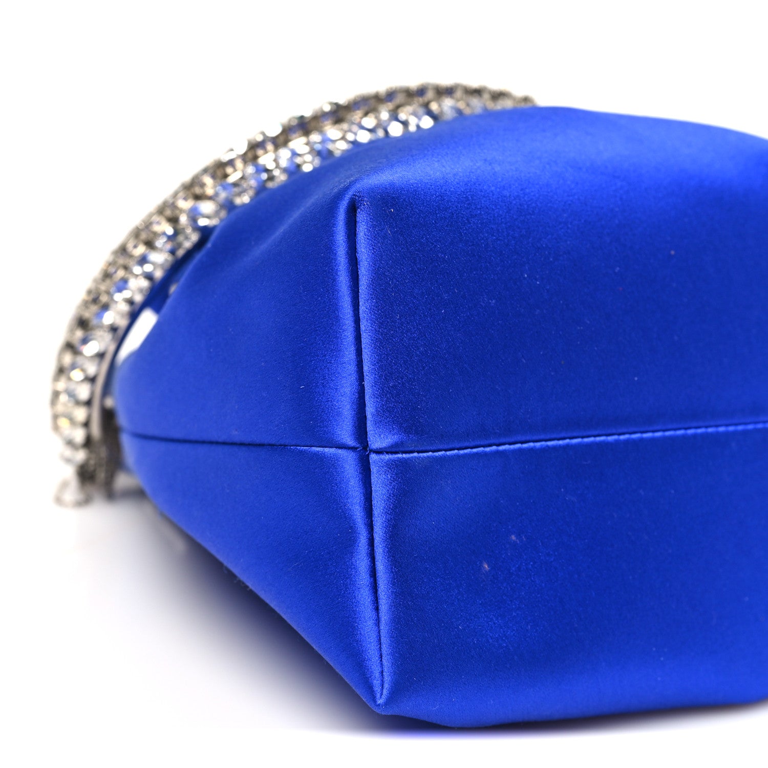 Jimmy Choo Satin Crystal Embellished Bon Bon Bag Blue 9 of 12
