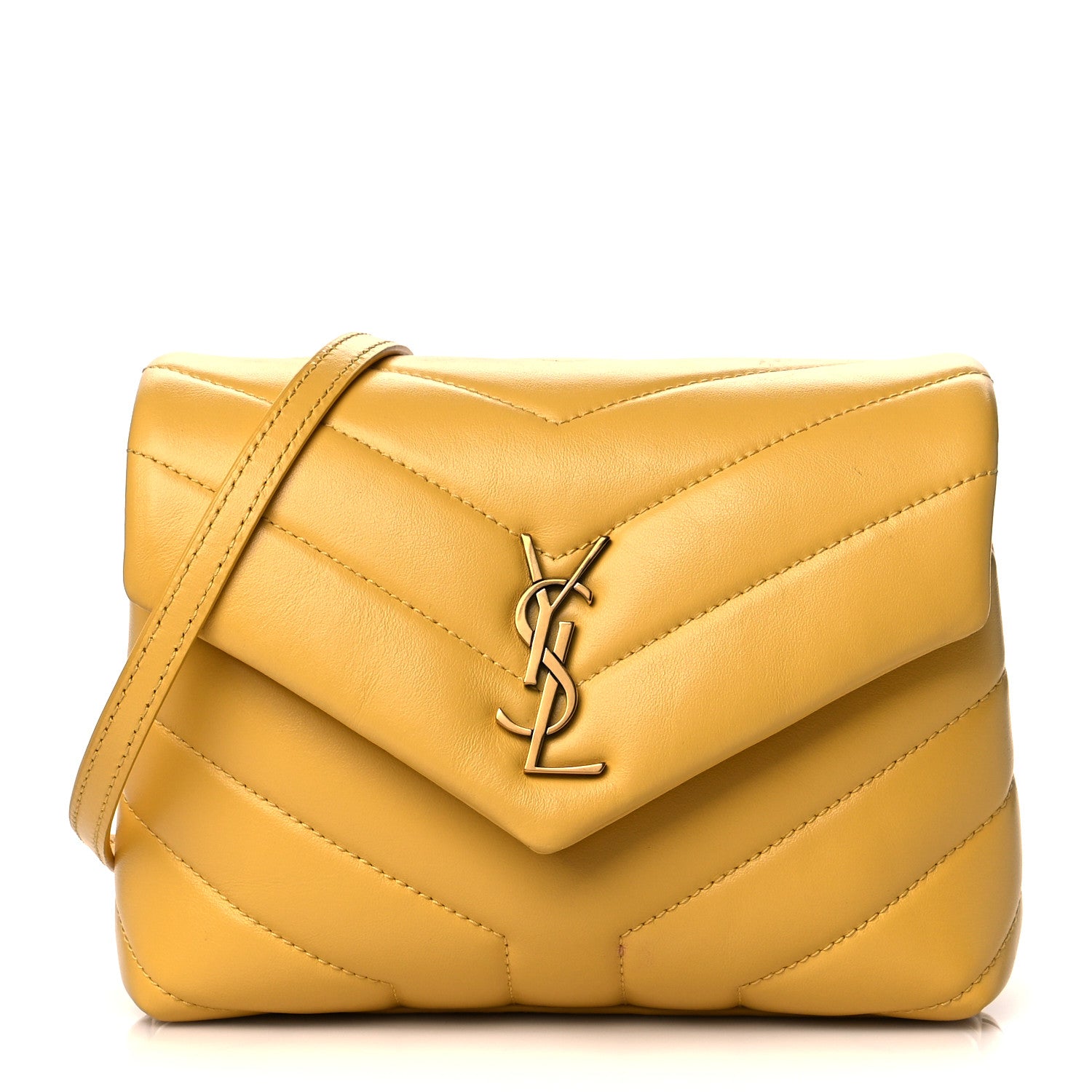 Saint Laurent Calfskin Y Quilted Monogram Toy Loulou Crossbody Bag Sunflower 1 of 10