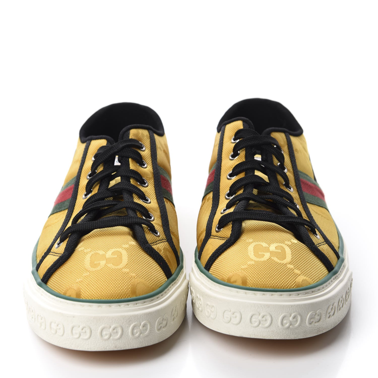 Gucci Econyl Nylon Web Monogram Off The Grid Mens 1977 Tennis Sneakers 11 Crop Black 2 of 9