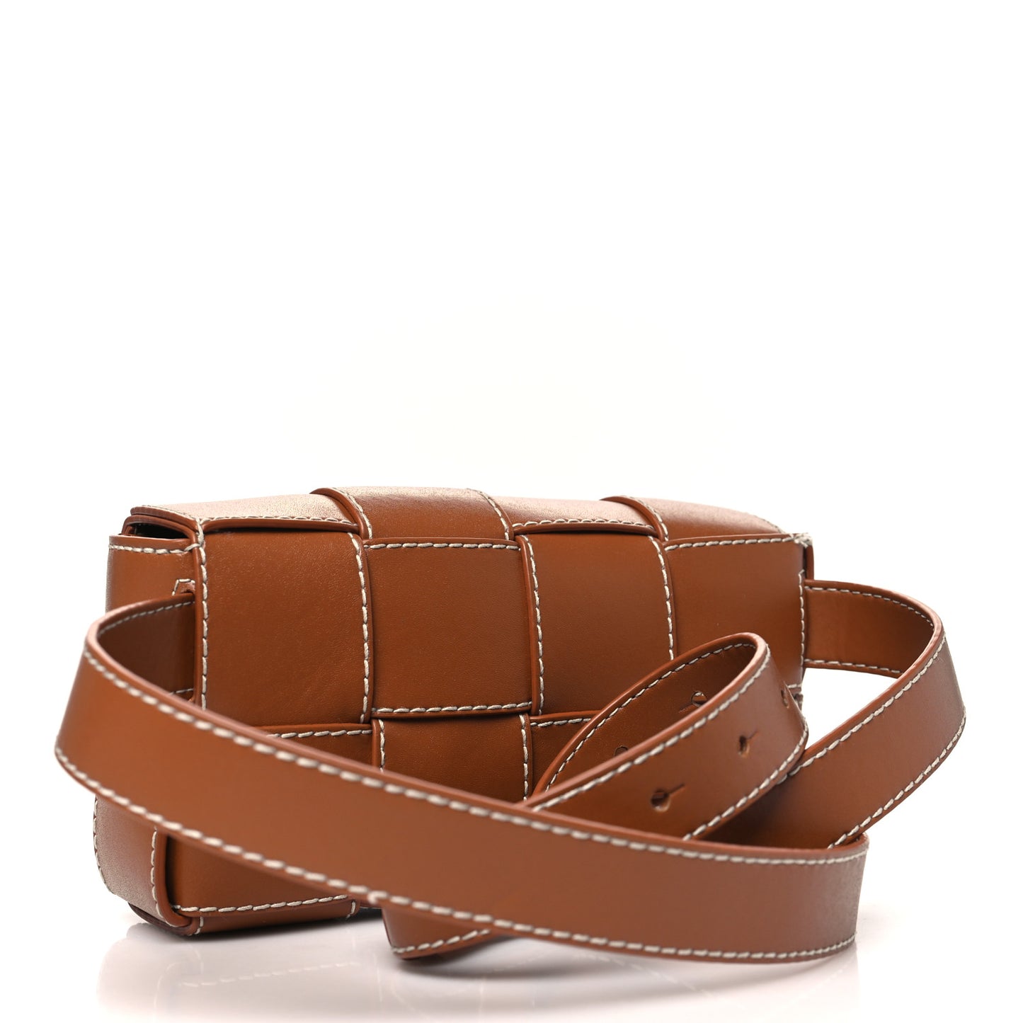 Calfskin Maxi Intreccio Mini Cassette Belt Bag Wood
