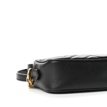 Gucci Calfskin Matelasse Mini GG Marmont Chain Shoulder Bag Black 10 of 11