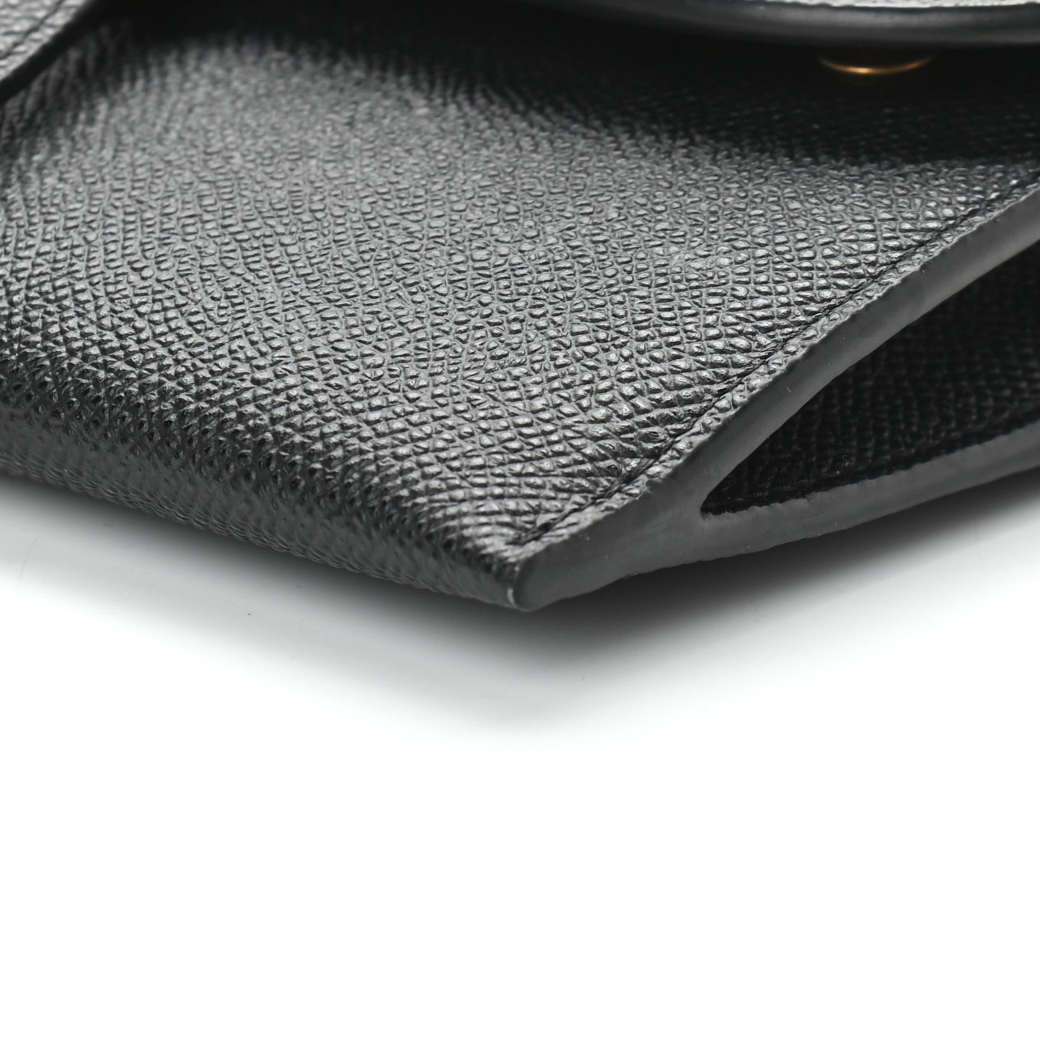 Christian Dior Grained Calfskin Saddle Chain Wallet Pouch Black 7 of 10