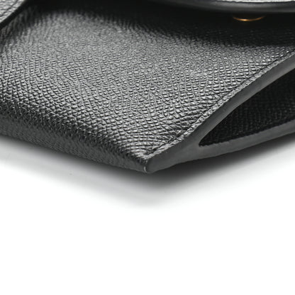 Christian Dior Grained Calfskin Saddle Chain Wallet Pouch Black 7 of 10