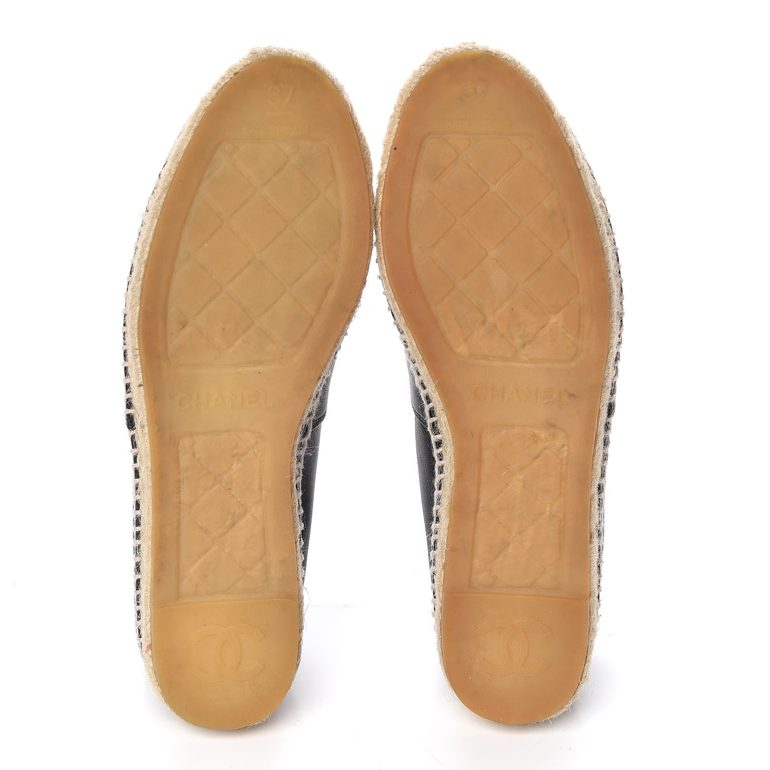 Chanel Lambskin CC Espadrilles 37 Black 7 of 14