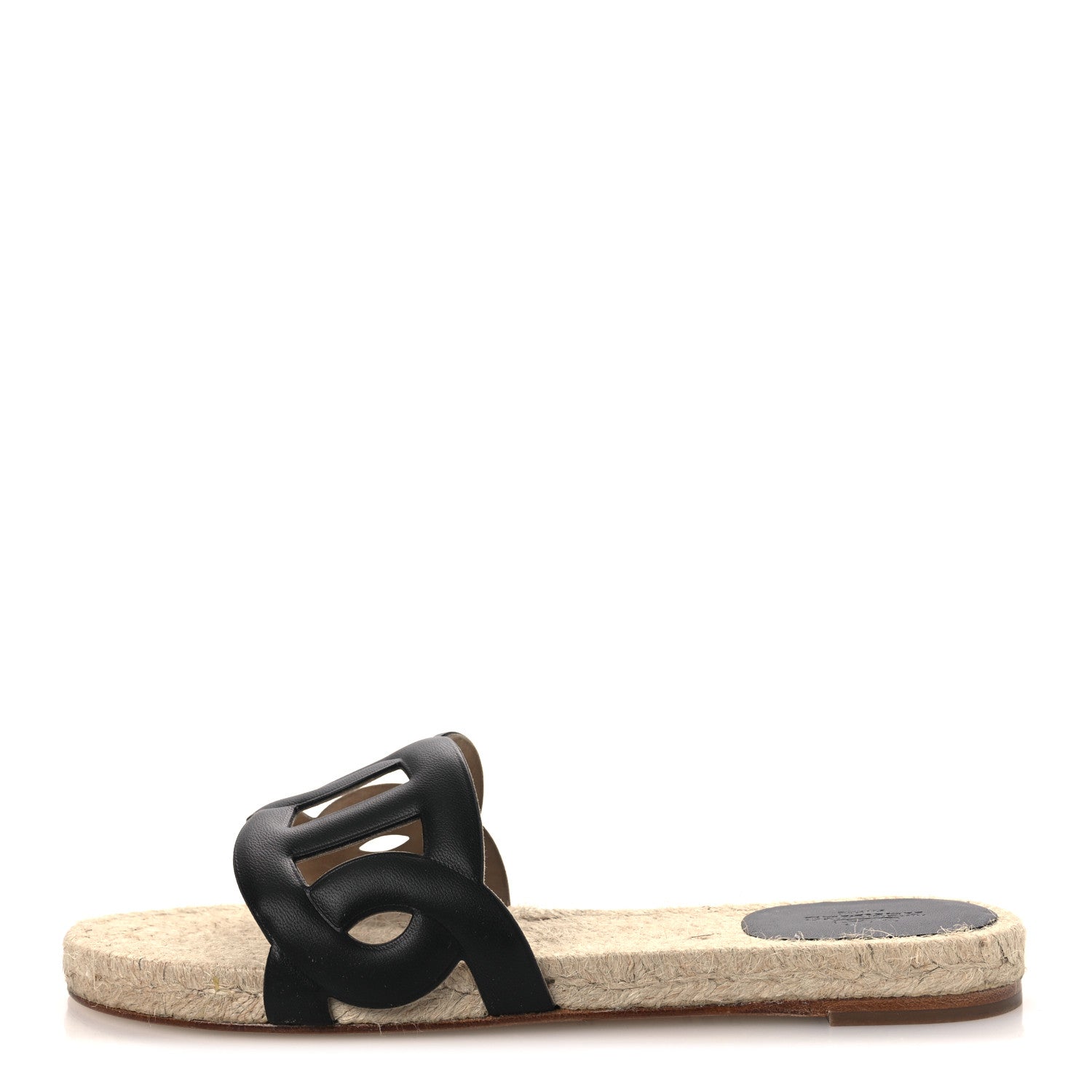 Hermes Nappa Famosa Espadrille Sandals 37 Black 1 of 11