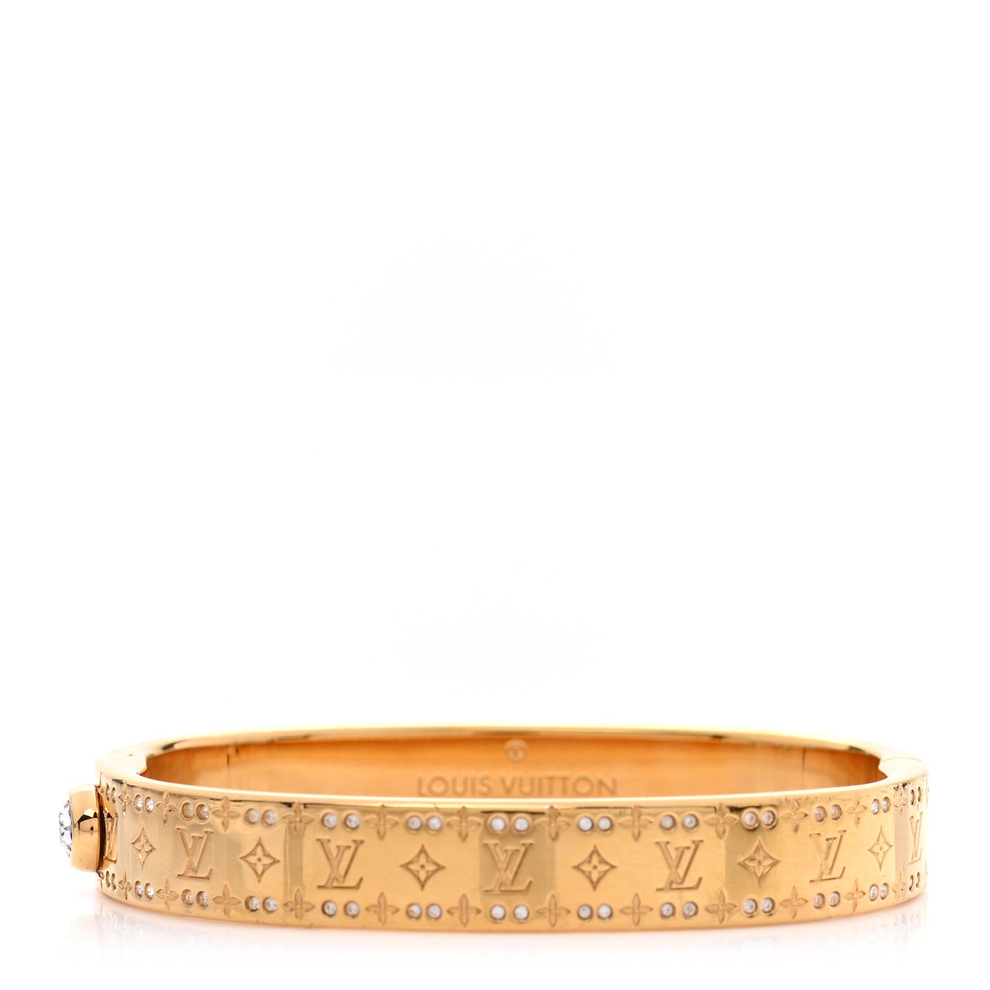 Brass Crystal Monogram Nanogram Strass Cuff S Gold