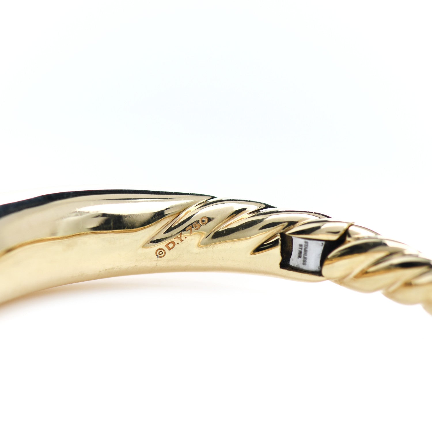 David Yurman 18K Yellow Gold 9.5mm Pure Form Smooth Bracelet 4 of 4
