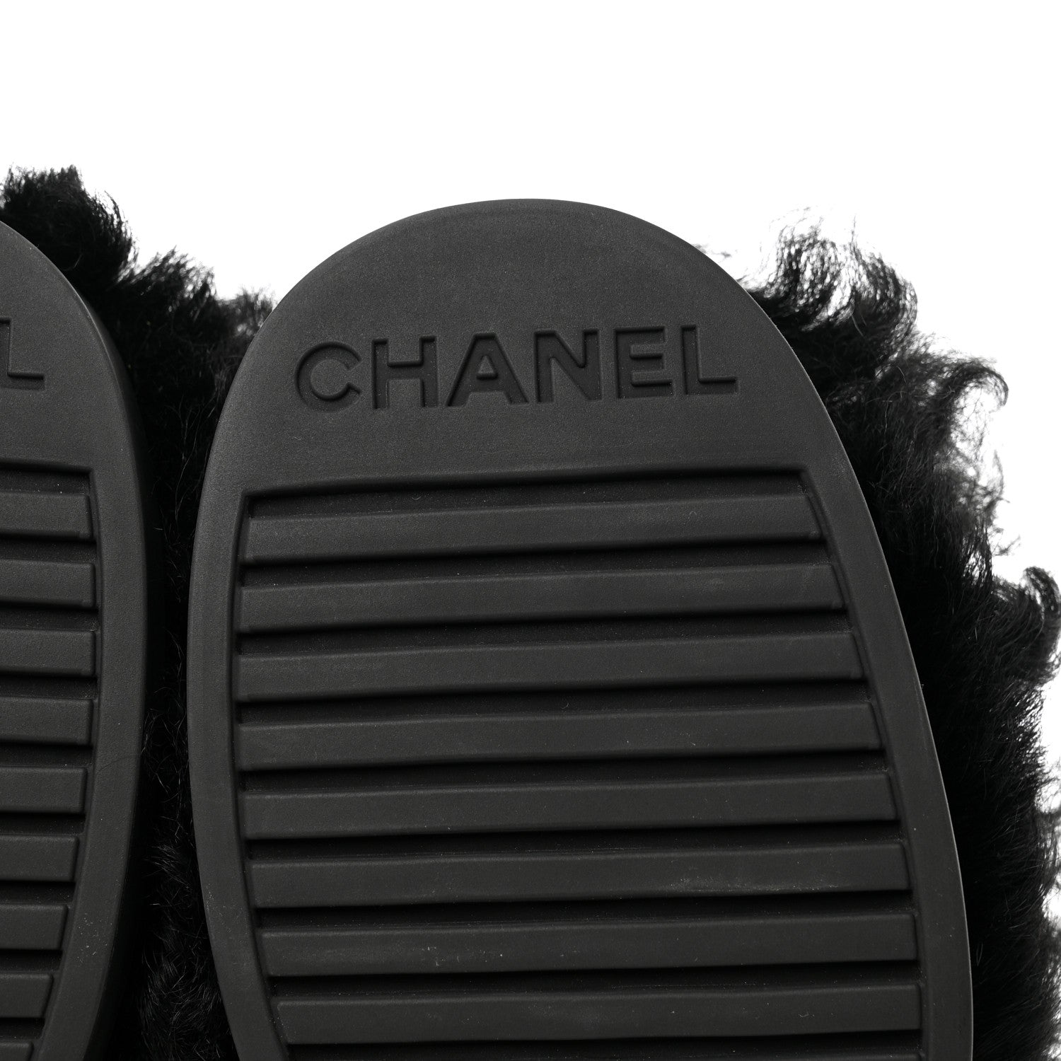 Chanel Shearling Sheepskin High Boots 36.5 Black 7 of 10