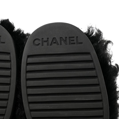 Chanel Shearling Sheepskin High Boots 36.5 Black 7 of 10
