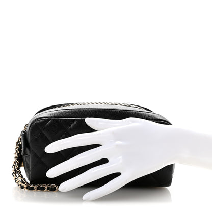 Chanel Caviar Quilted Toiletry Case With Chain Black 2 of 8