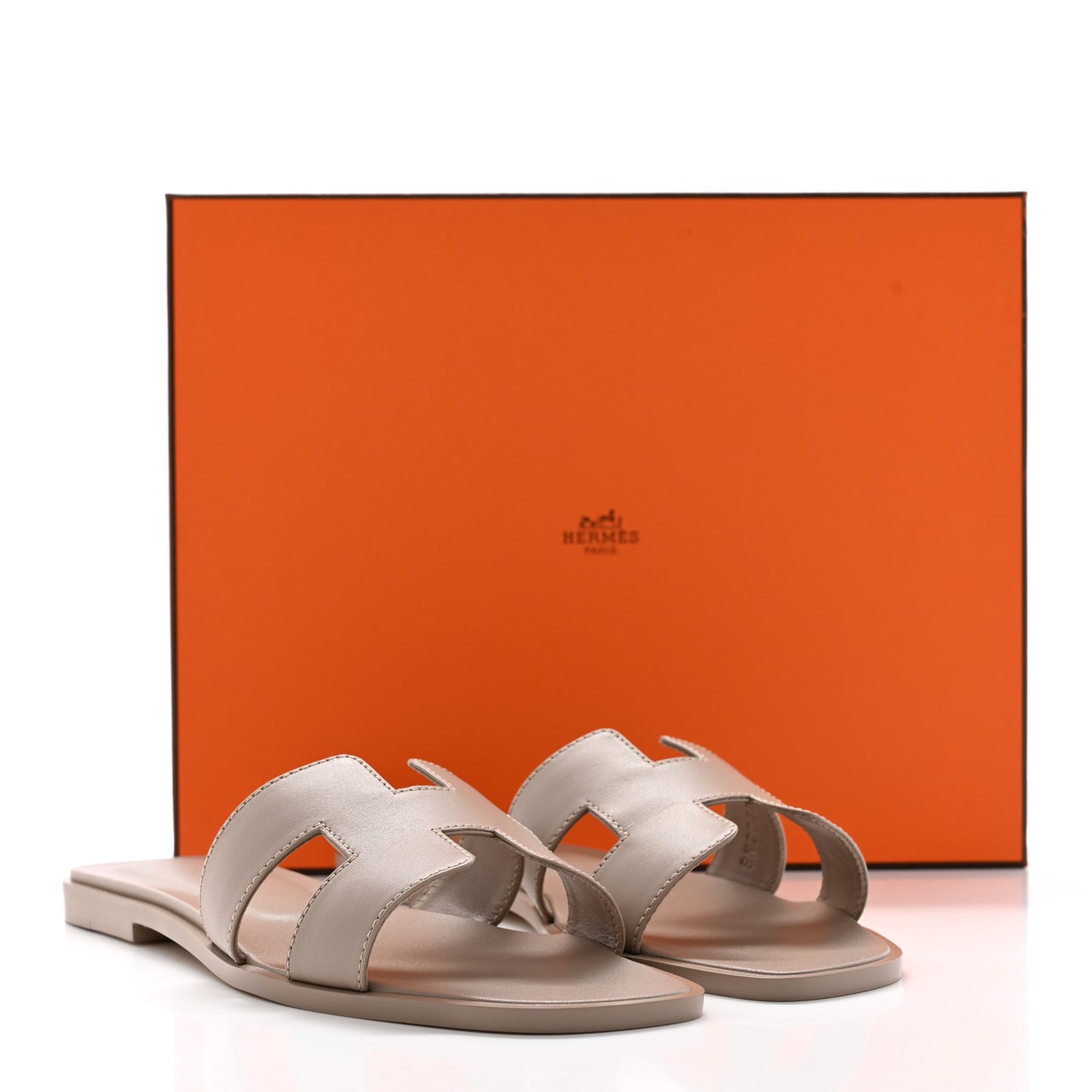 Box Calfskin Oran Sandals 37 Beige Mastic