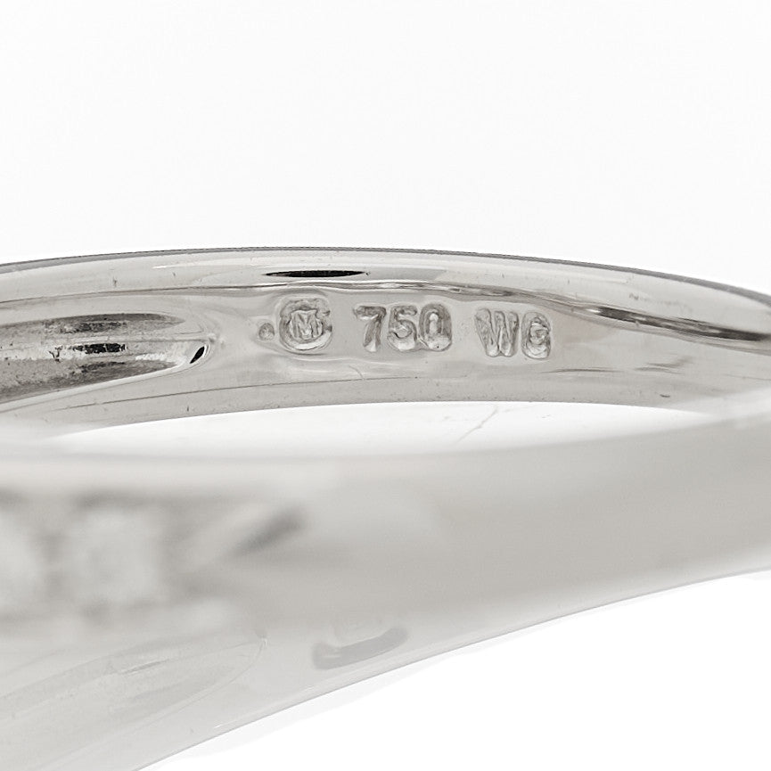 Mikimoto 18K White Gold Diamond Akoya Pearl 7.5-8mm Cocktail Ring 53 6.5 5 of 5